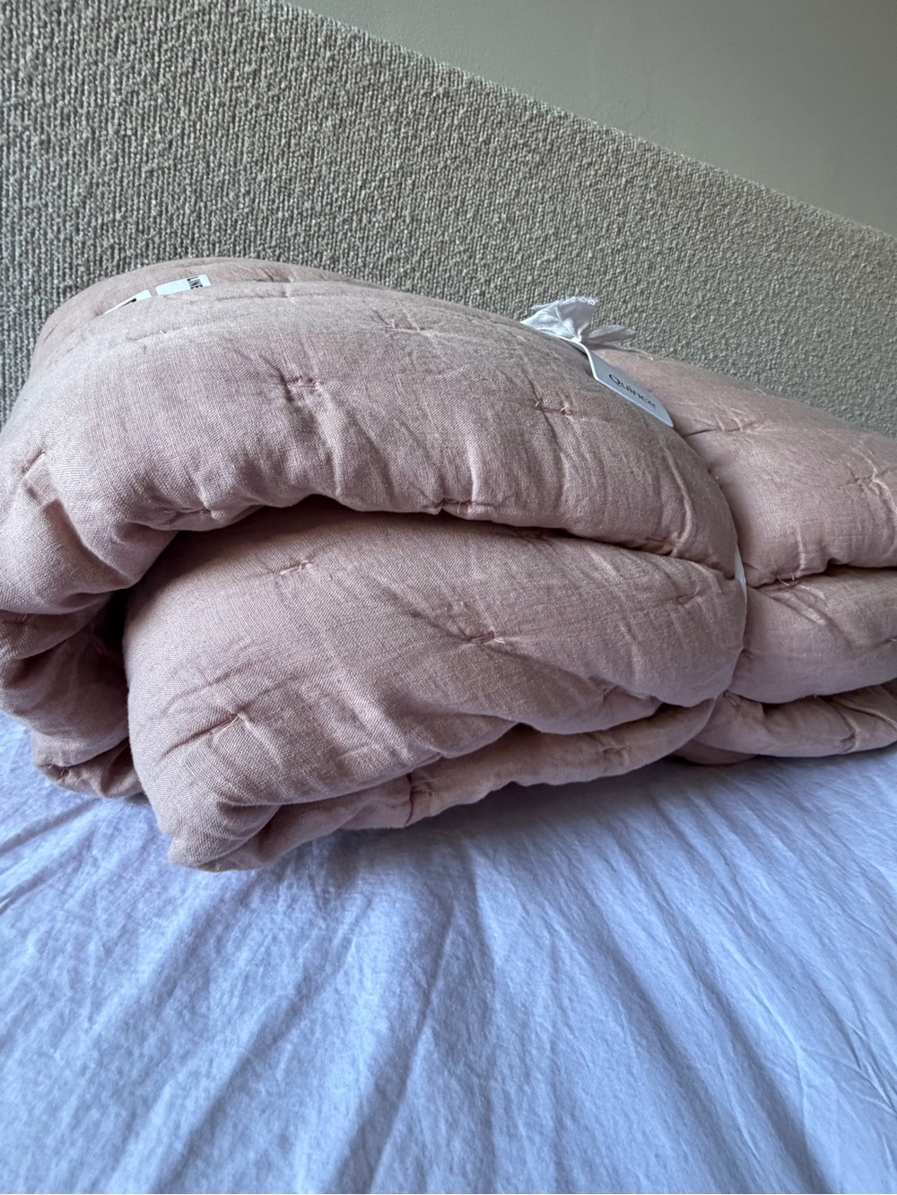 Quince European Linen Dream Quilt Dusty Mauve King/Cal King - Picture 6 of 9